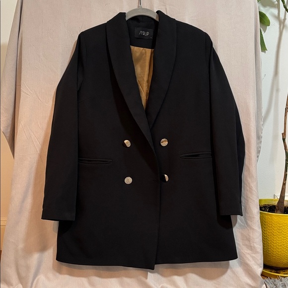Scotch Shrunk Jackets & Blazers - Black Double-Breasted Blazer with Gold Buttons